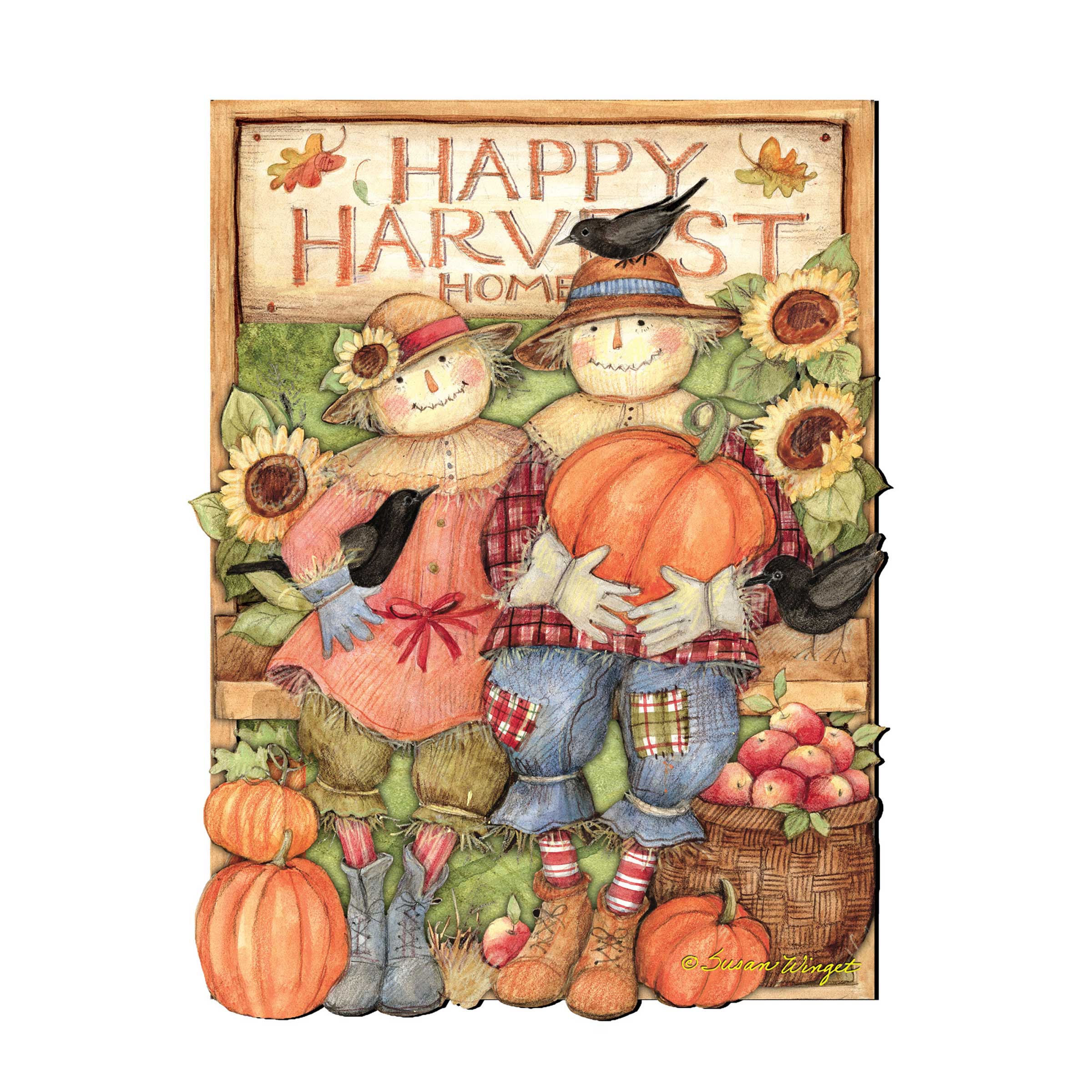 Happy Harvest Halloween Couple Door Decor by Susan Winget - Thanksgiving Halloween Decor - 8471203H-SW-4