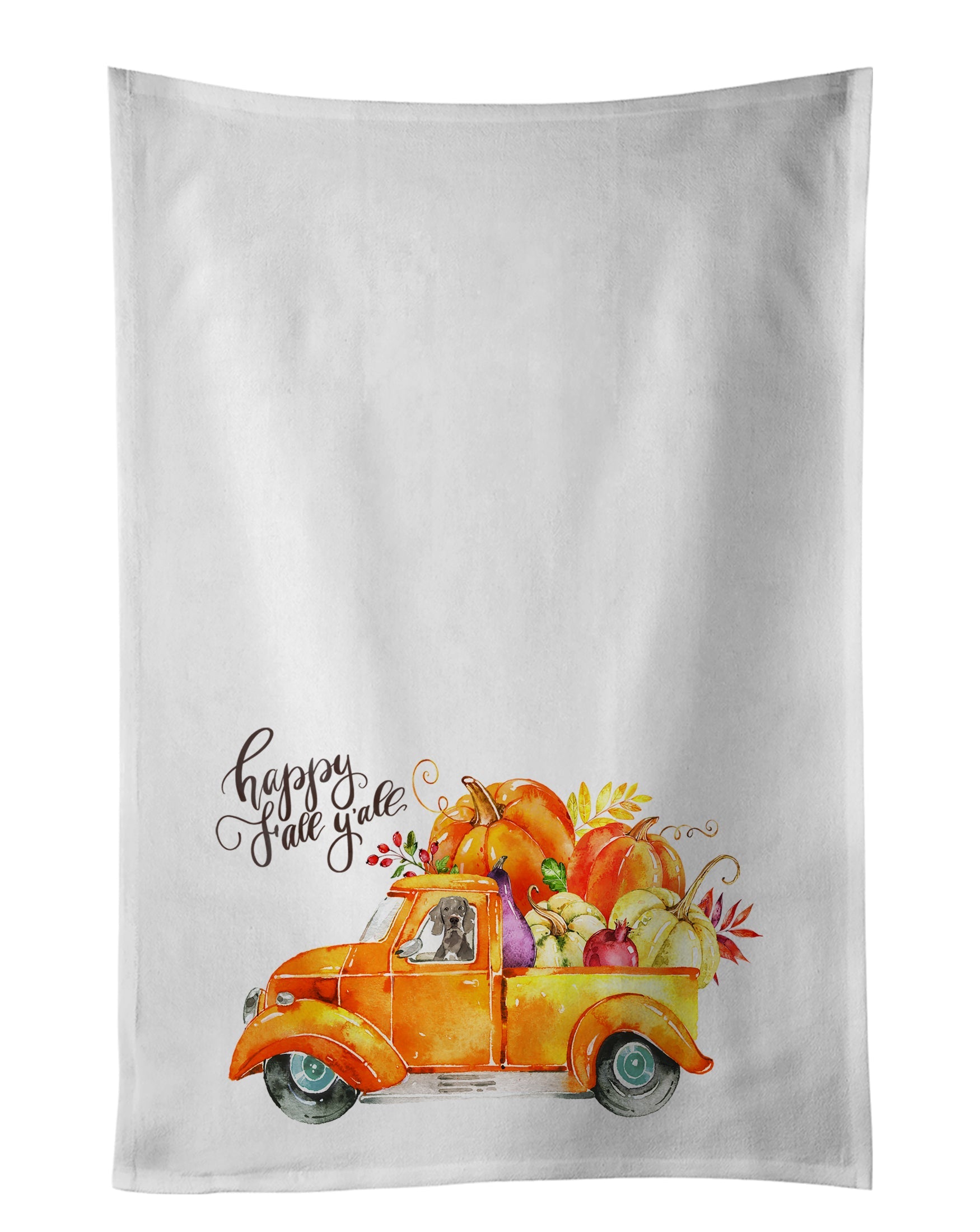 Fall Harvest Weimaraner Kitchen Towel Set of 2-0